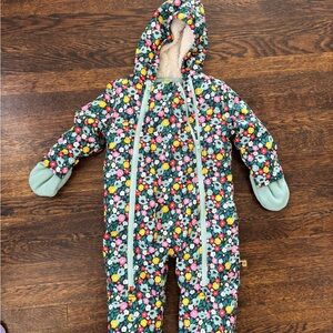 baby boden floral bunting snowsuit 18-24months